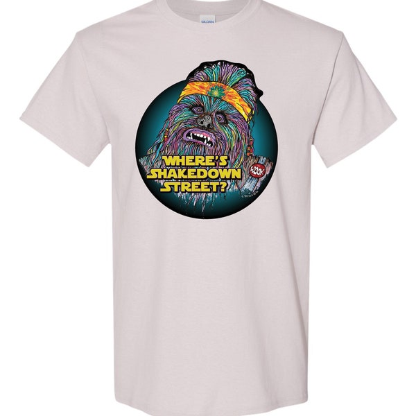 A t-shirt that poses the age-old question, "Where's Shakedown Street?"