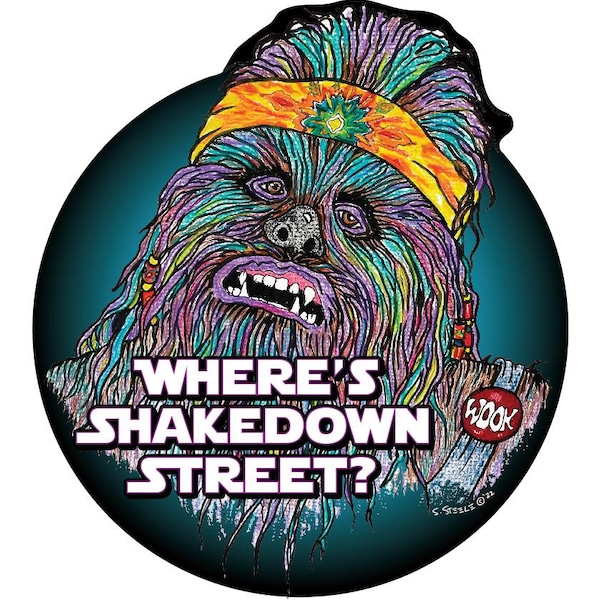 Where's Shakedown Street? with “Wook Lives Matter” on back