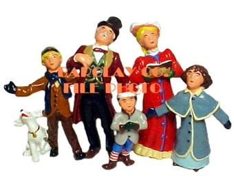 Family Caroling - Hand Cast Vintage Style Metal Figure For Christmas Village Or Model Railroad