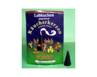 Knox "Gingerbread" Incense Cones: 5 ct sample pack, For German Smokers, etc - Direct From Germany