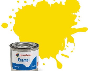 Humbrol Enamel Model Paint: Yellow, Gloss, Shade #69 - 14 ml tinlet