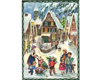 German Advent Calendar - Nostalgic Village at Christmas