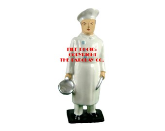 Chef with Frying Pan - Hand Cast Vintage Style Metal Figure For Christmas Village Or Model Railroad