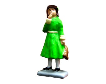 Girl Standing with Bear - Hand Cast Vintage Style Metal Figure