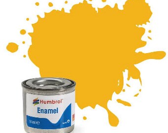 Humbrol Enamel Model Paint: Insignia Yellow, Matte, Shade #154 - 14 ml tinlet