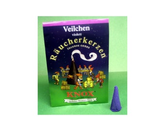 Knox "Violet" Incense Cones: 5 ct sample pack, For German Smokers, etc - Direct From Germany