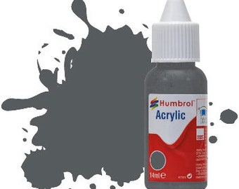 Humbrol Acrylic Model Paint: US Dark Grey, Matte, Shade #125 - 14 ml Dropper Bottle