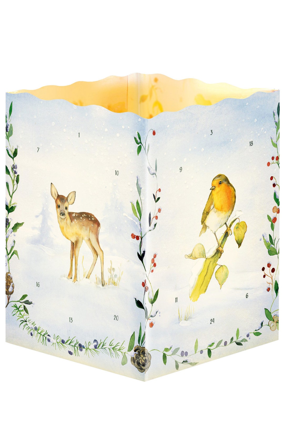 German Advent Calendar Stand Up Lantern animals In The Winter Etsy German Advent Calendar Stand Up Lantern animals In The Winter Etsy