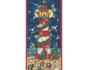 German Advent Calendar - Christmas Lighthouse, Extra Tall