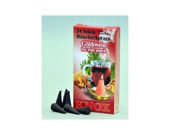Knox "Glow Wine" Incense Cones: 24 ct, For German Smokers, etc - Direct From Germany