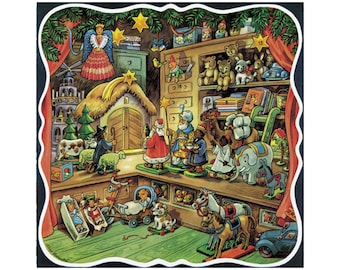 German Advent Calendar - Toy Shop At Night