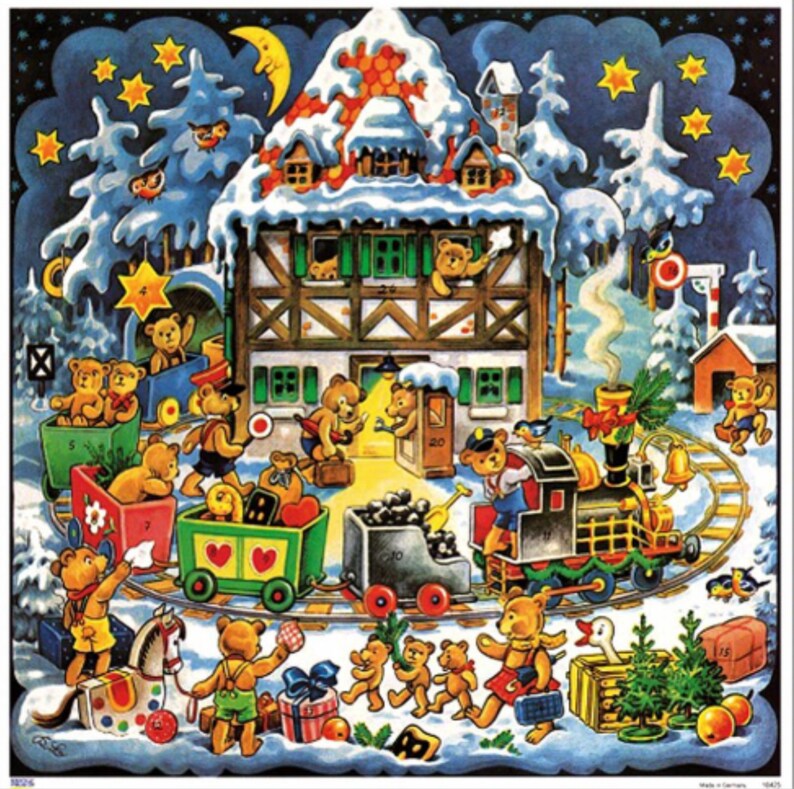 German Advent Calendar Teddy Bear Village image 2