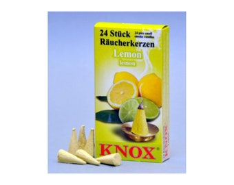Knox "Lemon" Incense Cones: 24 ct, For German Smokers, etc - Direct From Germany