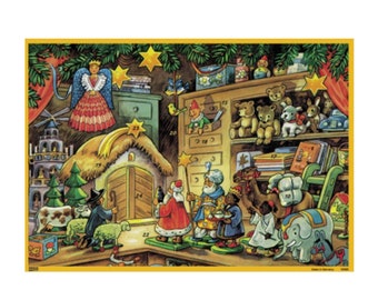 German Advent Calendar - Toy Shop Nativity