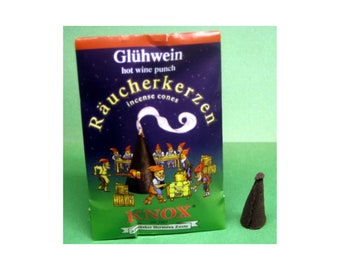 Knox "Glow Wine" Incense Cones: 5 ct sample pack, For German Smokers, etc - Direct From Germany