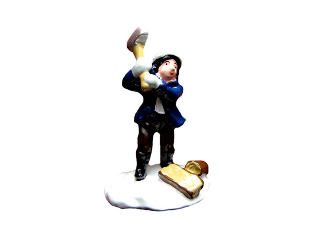 Man Splitting Log - Hand Cast Vintage Style Metal Figure - Etsy