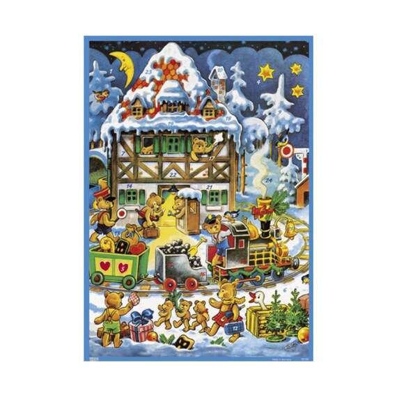German Advent Calendar Teddy Bear Train - Etsy