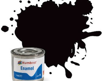 Humbrol Enamel Model Paint: Coal Black, Satin, Shade #85 - 14 ml tinlet