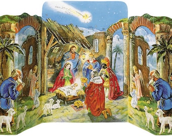 German Advent Calendar -  3-D Nativity Scene, Type 2