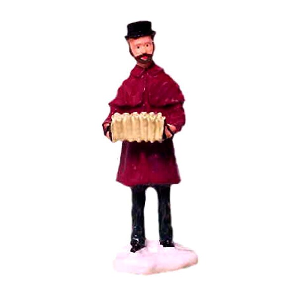 Man with concertina - Hand Cast Vintage Style Metal Figure For Christmas Village Or Model Railroad