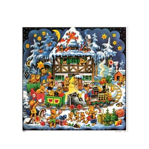 German Advent Calendar Teddy Bear Village image 1