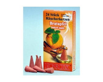 Knox "Baked Apple" Incense Cones: 24 ct, For German Smokers, etc - Direct From Germany