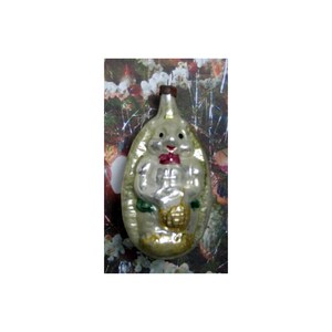 Hedgehog w/ Basket - Hand Blown &quot;Vintage Look&quot; Glass Ornament from Lauscha, Germany