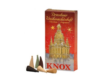 Knox "Dresden Mix" (Red Box) Incense Cones: 24 ct, For German Smokers, etc - Direct From Germany
