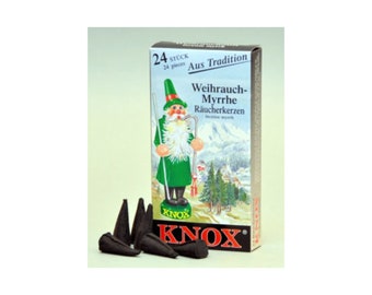 Knox "Myrrh" Incense Cones: 24 ct, For German Smokers, etc - Direct From Germany