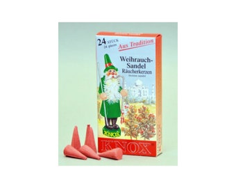 Knox "Sandal Wood" Incense Cones: 24 ct, For German Smokers, etc - Direct From Germany