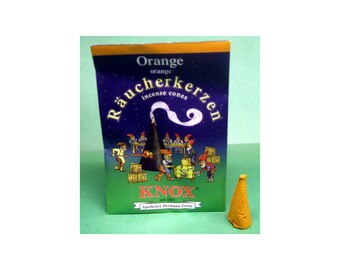 Knox "Orange" Incense Cones: 5 ct sample pack, For German Smokers, etc - Direct From Germany