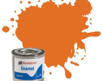 Humbrol Enamel Model Paint: Orange, Gloss, Shade #18 - 14 ml tinlet