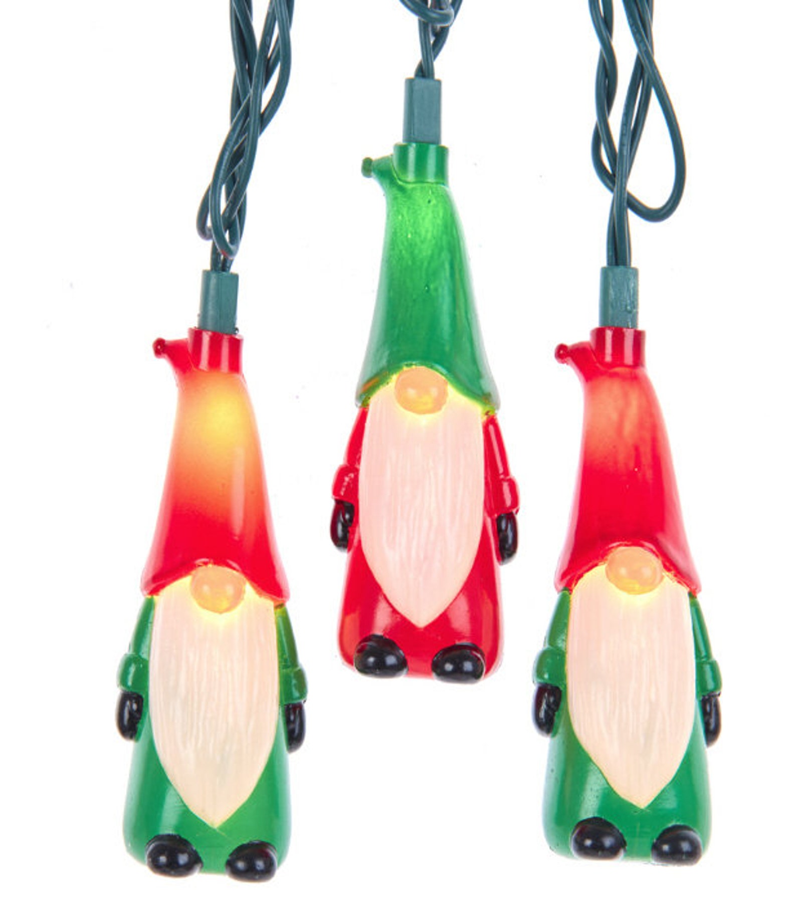 Kurt Adler 10-light Red and Green Gnome Light Set New - Etsy