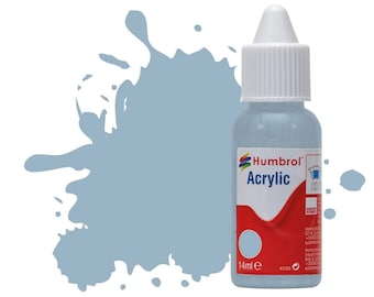 Humbrol Acrylic Model Paint: US Compass Grey, Matte, Shade #128 - 14 ml Dropper Bottle