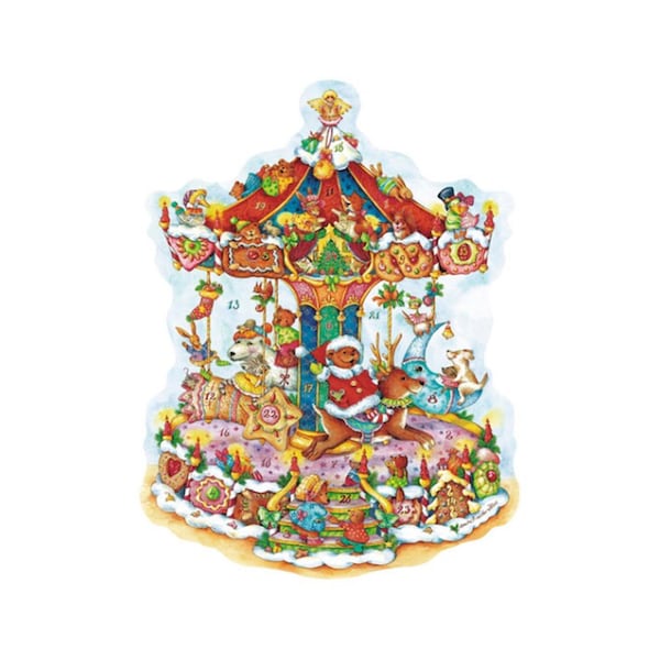 German Advent Calendar - Christmas Carousel, Extra Large