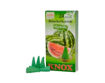 Knox "Melon" Incense Cones: 24 ct, For German Smokers, etc - Direct From Germany