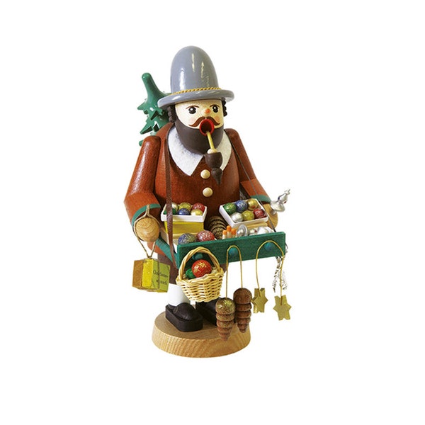 German Erzgebirge Smoker Figure:  "Ornament Vendor"  by Richard Glaesser, w/ bonus