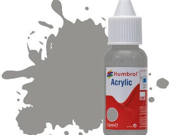 Humbrol Acrylic Model Paint: US Medium Grey, Matte, Shade #126 - 14 ml Dropper Bottle