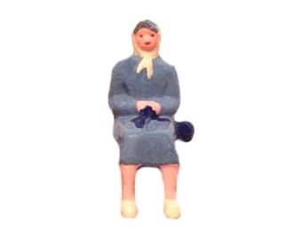 Old Lady Knitting - Hand Cast Vintage Style Metal Figure