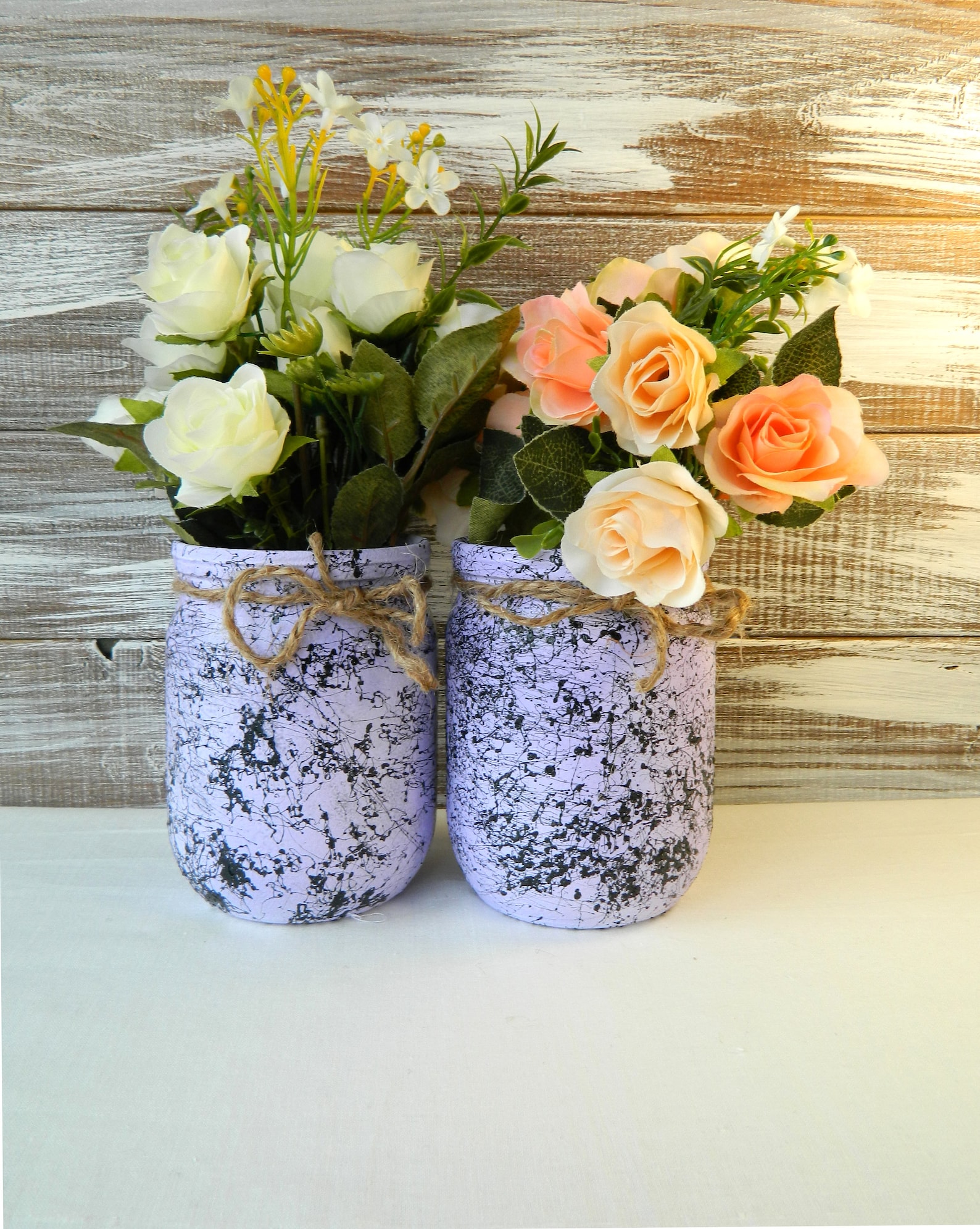 Turquoise Utensil Holder Painted Kitchen Storage Jar Marble Etsy