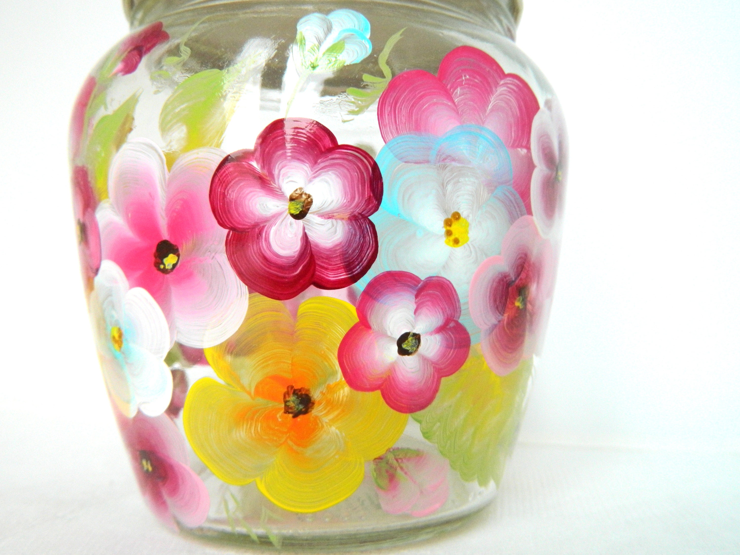 Hand Painted Glass Spice Jar Gift Set of Two. Jars are Sold Empty. - STV  Designs