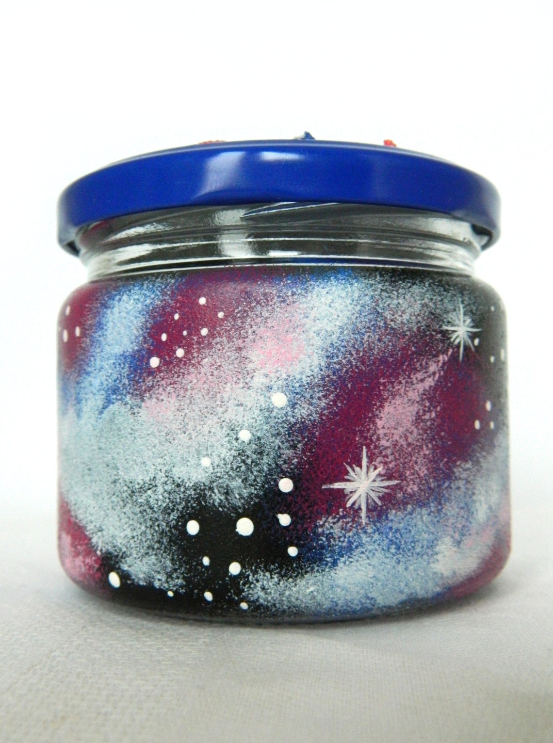 Galaxy Jars Hand Painted Glass Jar Glass Tea Container Coffee Etsy