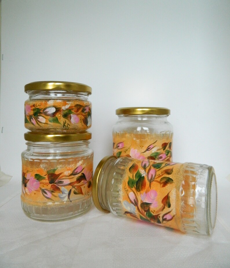 Light orange kitchen canisters set of 4 Eco friendly storage Etsy