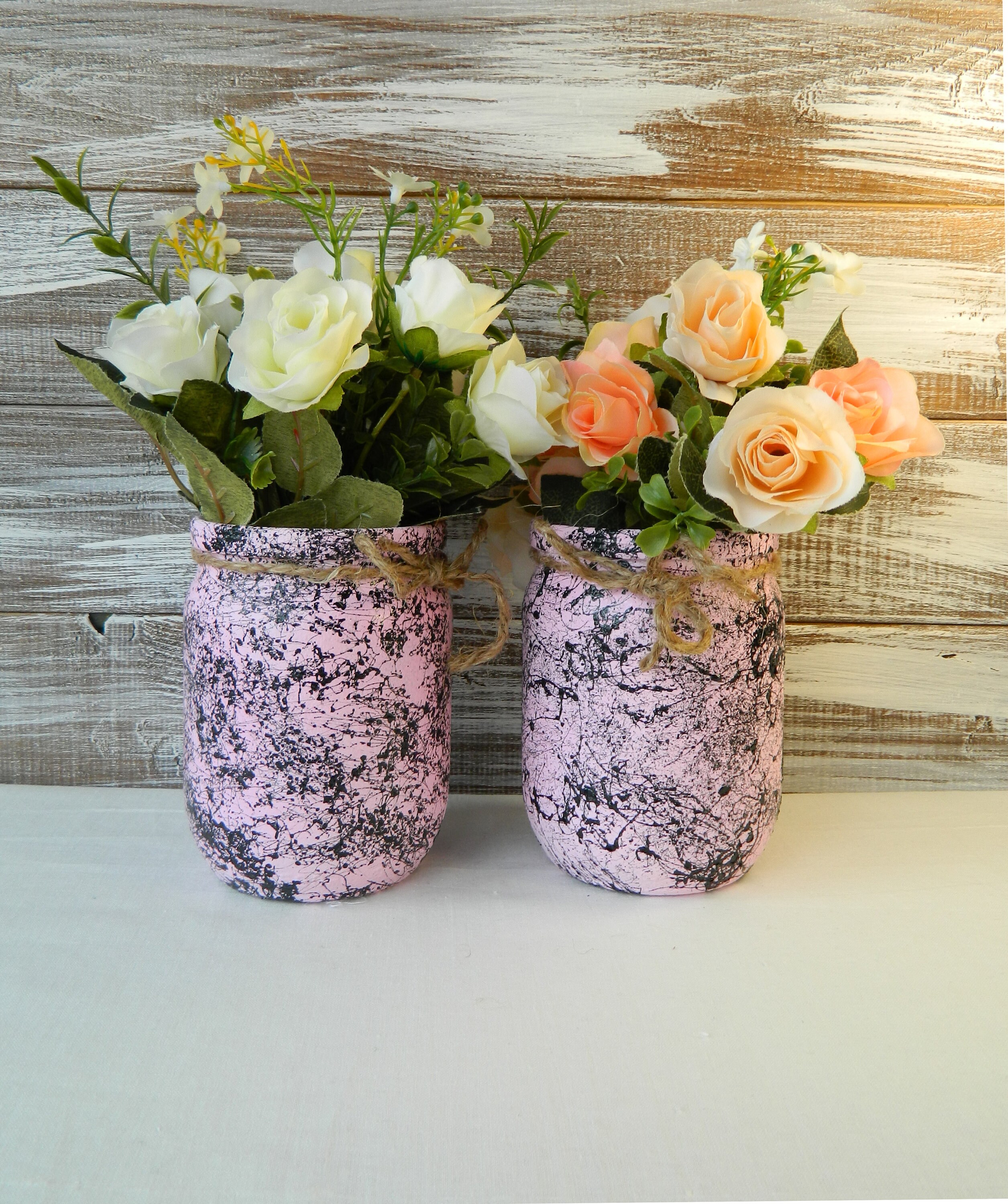 Turquoise Utensil Holder Painted Kitchen Storage Jar Marble Etsy