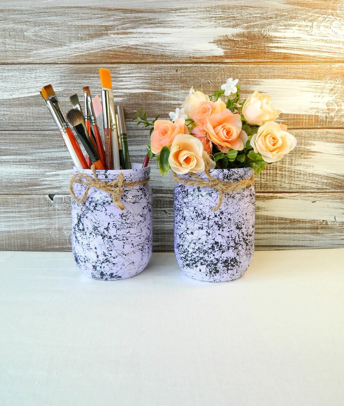 Emerald Green Utensil Holder Painted Kitchen Storage Jar Etsy