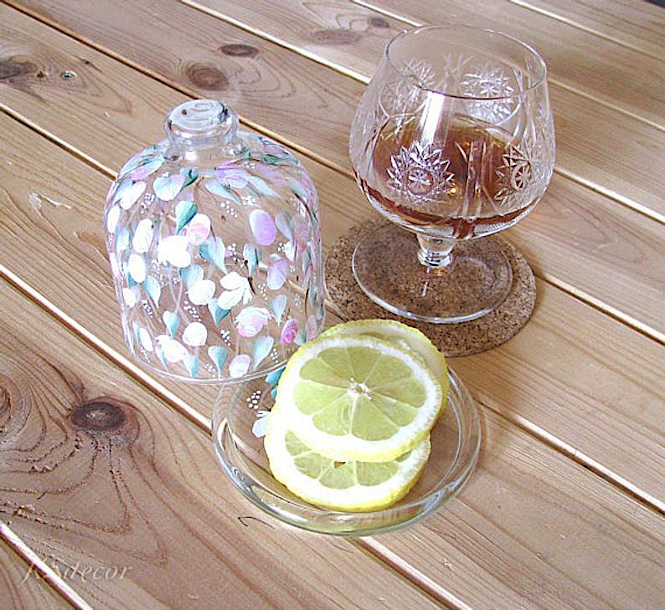 Storage Container Lemon With Glass Cover Glass Bell Dome Cloche and