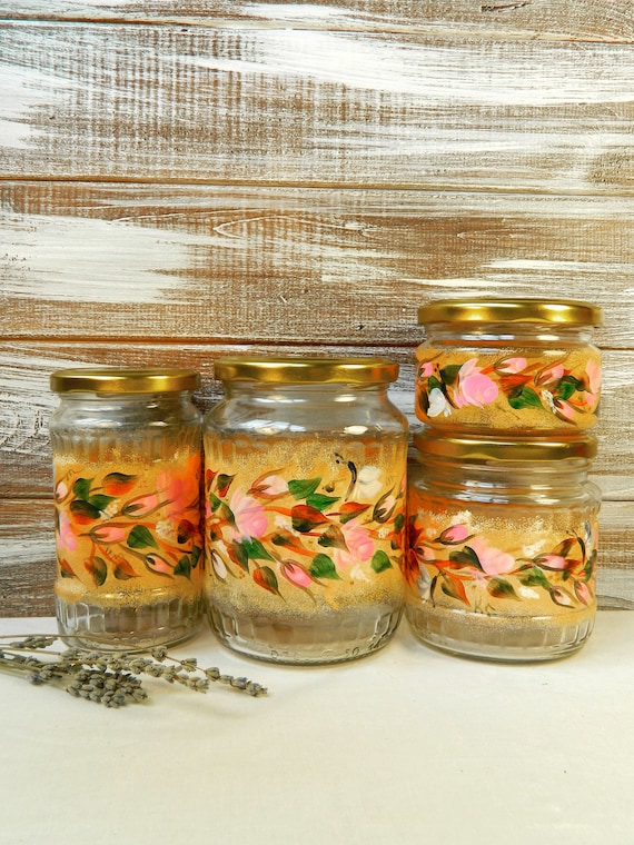 Light Orange Kitchen Canisters Set Of 4 Eco Friendly Storage Etsy