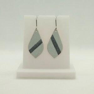 Enamel Earrings   Dark Grey & Silver  Abstract Earrings  Oval shape  Aluminium Base  Handmade  Gift for Her