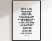 Coolio - Gangsta's Paradise // Lyrics // 90's // Rap // A3 // A4 // A5 /  Typography // Poster / Wall Art / Present / Print // Monochrome //