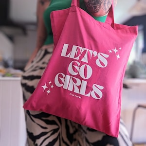 Let's Go Girls / Frauenpower / 90's / Nostalgisch / Jutebeutel / Geschenkidee / Einkaufstasche / Baumwolle / in England hergestellt / Geschenk für Sie